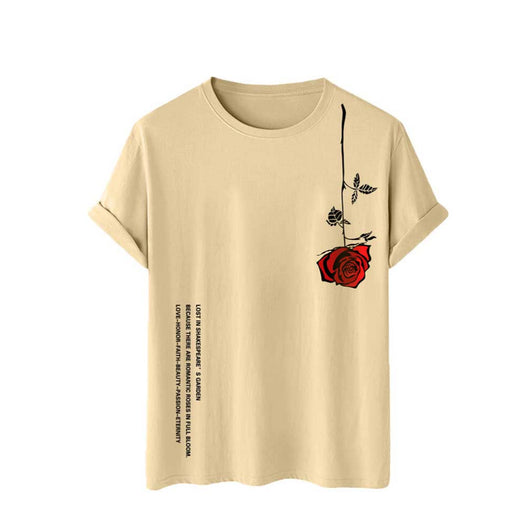 Camiseta Estampado Rosa 3D de Manga Corta para Hombre - Image 3