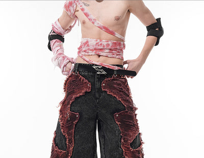 Pantalones Denim Cropped con Costuras Desgastadas - Image 9