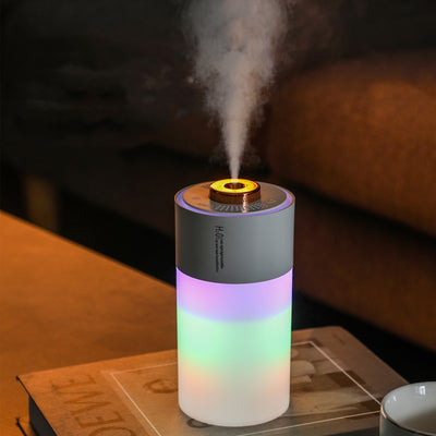 Pink and gradient colorful humidifier with a gold nozzle, featuring a night light function for air and room humidification. - Image 2