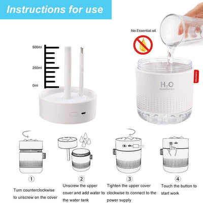 Humidificador LED Blanco con Tecnología Ultrasónica - Image 3