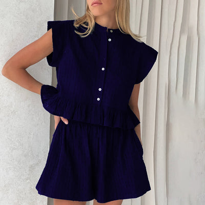 Conjunto de Verano Jacquard: Camisa y Shorts de Manga Corta - Image 9