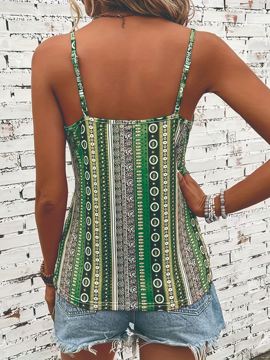 Blusa Retro Étnica con Estampado de Cadena Italiana y Escote en V - Image 35