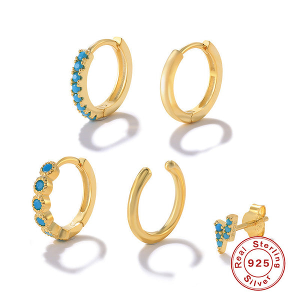 Juego de Aretes de Plata Esterlina Apilables para Mujer