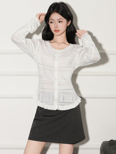 Cardigan de Punto Largo con Diseño Calado - Image 6