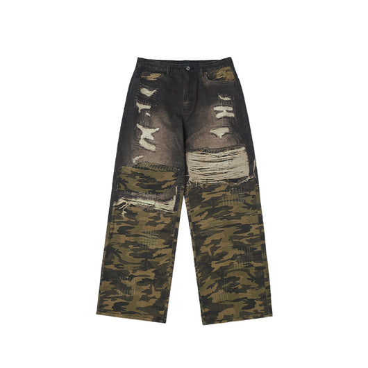 Pantalones Jeans Rectos Holgados con Estampado Digital Barba de Gato - Image 5