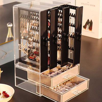 Organizador de Aretes Acrílico Transparente con Cajón Antipolvo - Image 3