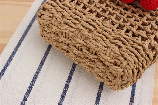 Bolsa de Playa Tejida de Cuerda de Papel Cereza para Vacaciones - Image 14