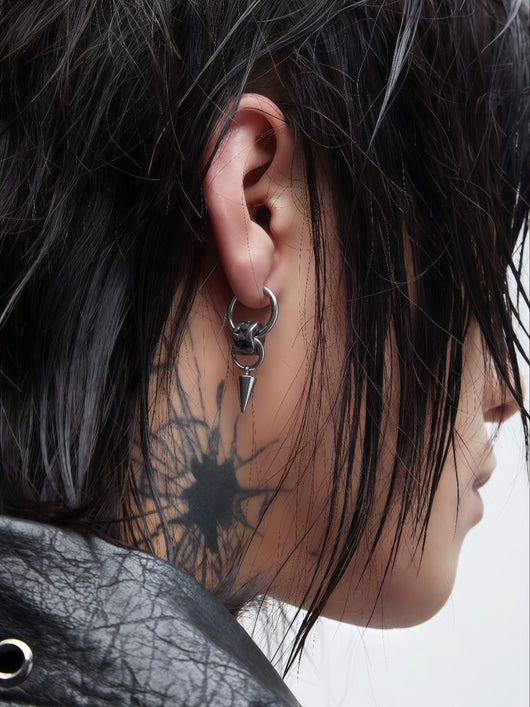 Aretes de Acero Inoxidable con Borlas para Hombre - Diseño Versátil y Moderno - Image 8