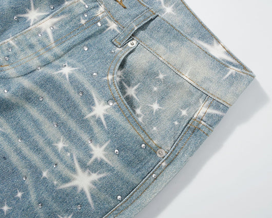 Jeans Sueltos Estampados XINGX con Efecto Apilado para Mujer - Image 12