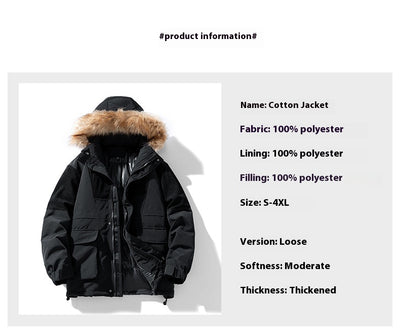 Abrigo Grueso para Hombre con Cuello de Piel - Otoño e Invierno - Image 21