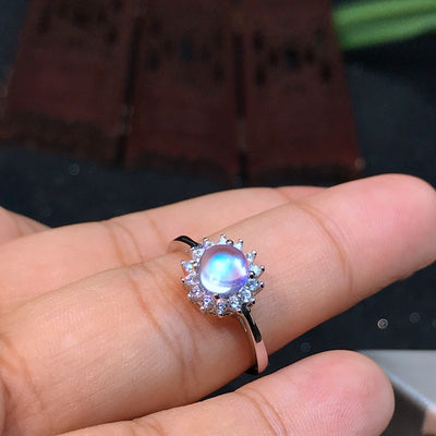 Anillo de Hada de Plata 925 con Piedra de Luna Azul Natural - Image 9