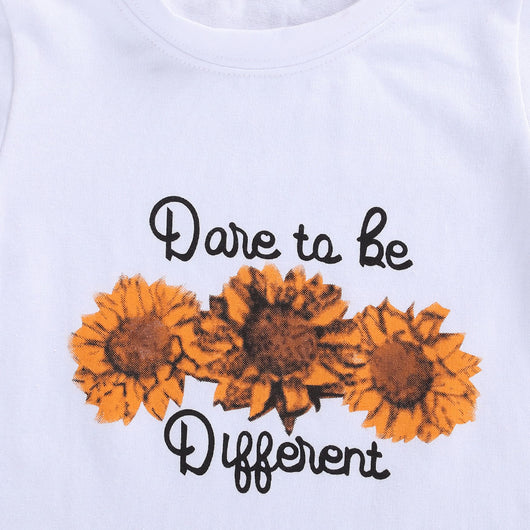 Set de Camisetas de Manga Corta para Niños con Estampado de Girasol Denim - Image 11