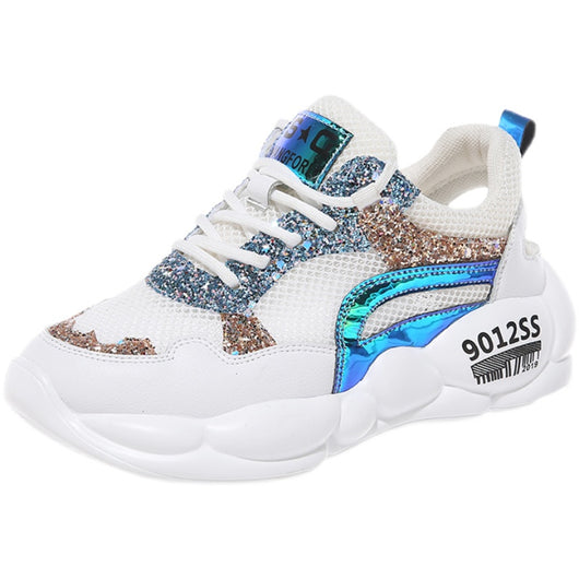Zapatos Deportivos Papá Respirable con Lentejuelas y Strass Hueco - Image 7