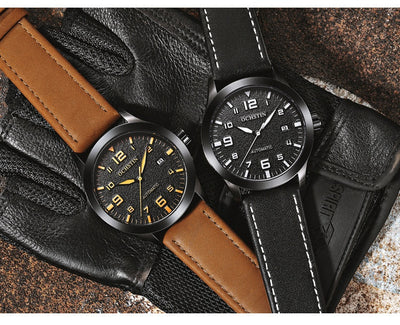 Reloj Mecánico Automático Retro Cuero Genuino Estilo Ejecutivo - Image 17