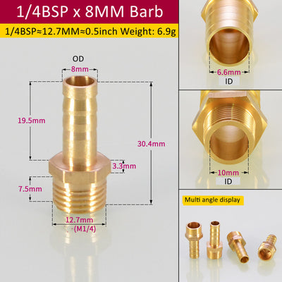 Conector Pagoda de Latón BSP - Acoplador Macho para Manguera Gas y Agua - Image 11