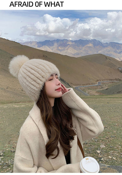 Gorro de Piel de Visón con Lana Gruesa Aislante - Image 22