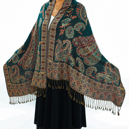 Poncho Bohemio Étnico Jacquard - Estilo Retro Nacional - Image 7