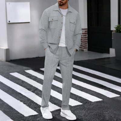 Conjunto de Dos Piezas: Cardigan y Pantalón Acanalado de Manga Larga - Image 9