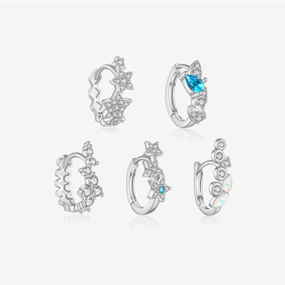 Aretes Estrella de Cinco Puntas en Plata 925 con Circón - Image 2