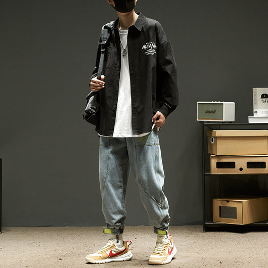 Chamarra Hombre Manga Larga Estilo Hip Hop con Letras Impresas - Image 7