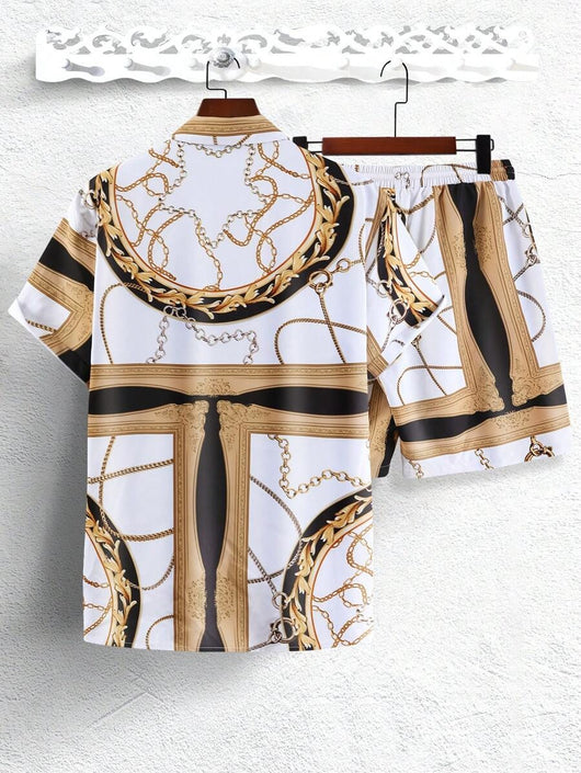 Conjunto de Lujo Cadena Dorada con Impresión 3D Digital - Image 11