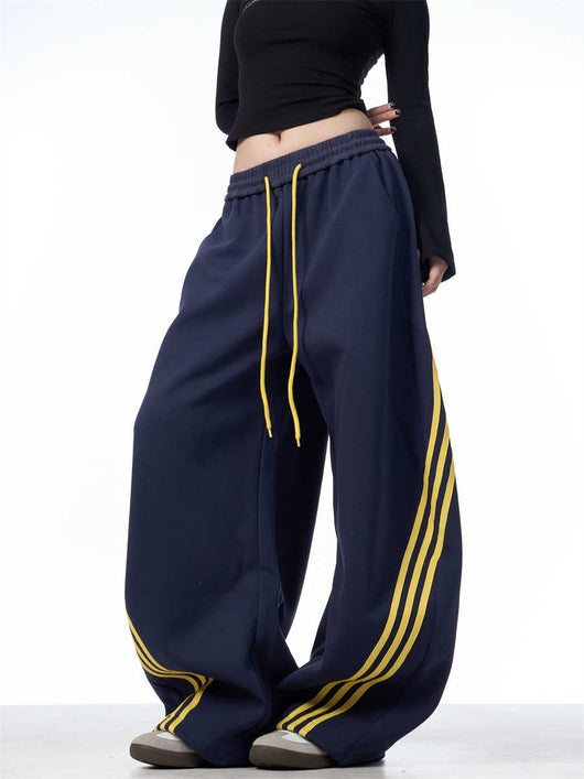 Pantalones Casuales Anchos a Rayas con Cordones - Image 7