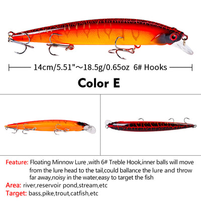 Señuelo de Nado Completo 14cm 18.5g - Cebo Duro Realista para Pesca - Image 9