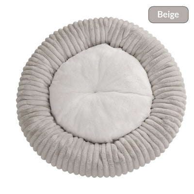 Cama Acolchada Redonda para Mascotas con Diseño de Rayas - Image 12