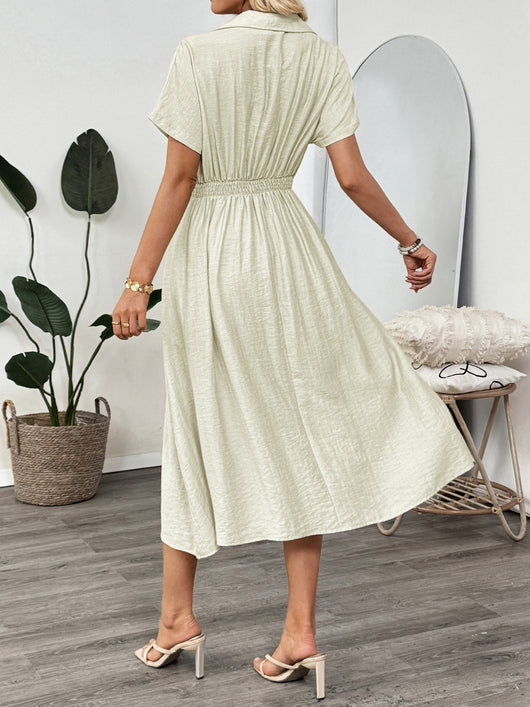 Vestido Camisero Ajustado con Bolsillos - Falda Entallada para Oficina - Image 10