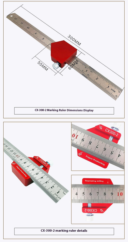 Regla de Alineación para Carpintería CX300-2 - Herramienta de Medición Profesional - Image 9