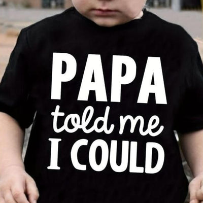Playera Negra de Algodón para Niño - Diseño Papá me Dijo que Podía - Image 13