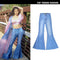 Pantalones Denim Acampanados de Pierna Ancha