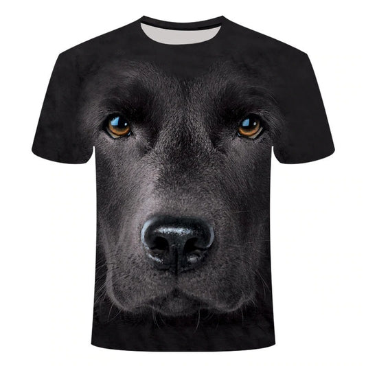 Camiseta Estampada 3D con Diseño de Rayas - Tendencia Europea y Americana