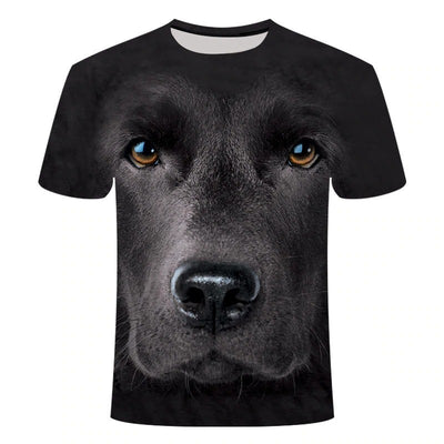 Camiseta Estampada 3D con Diseño de Rayas - Tendencia Europea y Americana