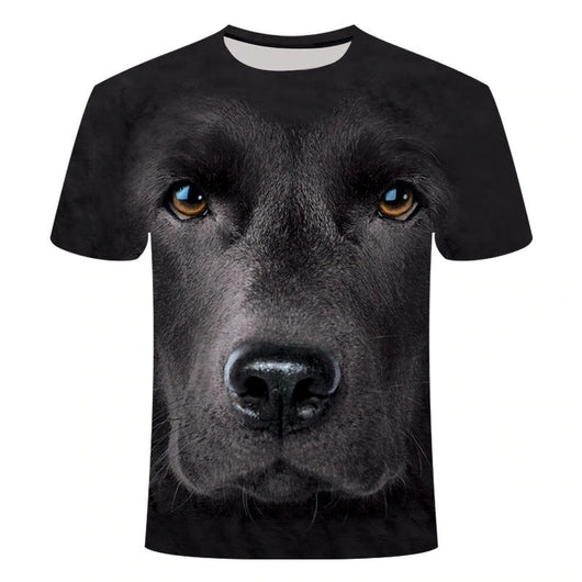 Camiseta Estampada 3D con Diseño de Rayas - Tendencia Europea y Americana