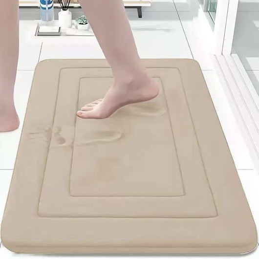 Tapete de Baño Memory Foam Antideslizante con Terciopelo Coral - Image 4
