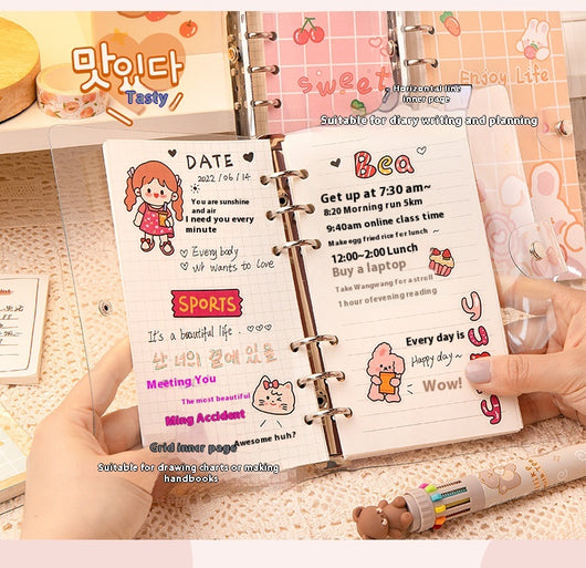 Cuaderno Espiral Suelto Contadora Adorable con Corazones - Diario de Notas - Image 13