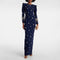 Vestido Largo Slim con Pedrería y Detalles de Alta Costura