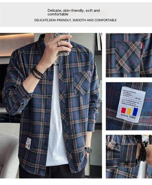 Camisa Casual Cuadros Estilo Hong Kong para Jóvenes - Image 40