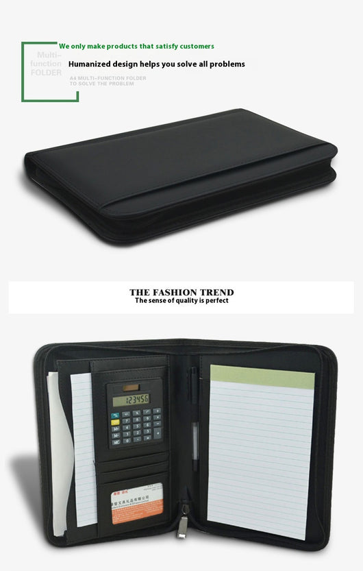 Carpeta A5 Multifuncional con Bolsa PU y Compartimento para Computadora - Image 12
