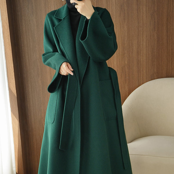 Abrigo Reversible de Cachemira para Mujer - Corte Holgado Otoño Invierno