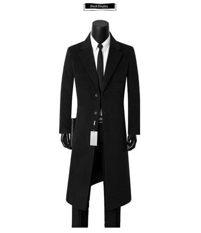 Abrigo de Lana Casual Elegante para Hombre - Largo Medio - Image 11