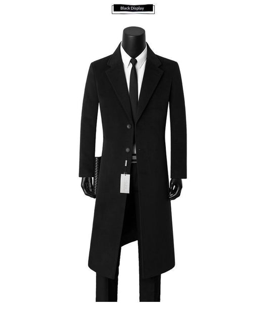 Abrigo de Lana Casual Elegante para Hombre - Largo Medio - Image 11