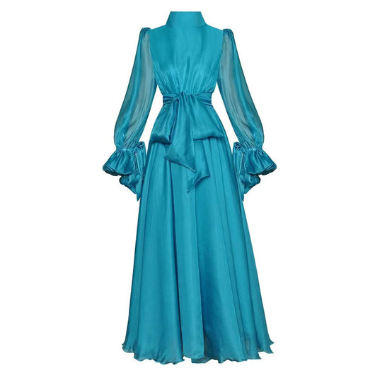 Vestido Elegante de Gasa con Cintura Ajustada y Volantes al Estilo Francés - Image 2