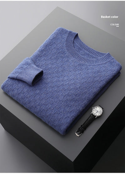 Suéter de Cachemira Gruesa para Hombre - Cuello Redondo Elegante para Otoño e Invierno - Image 19