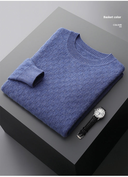 Suéter de Cachemira Gruesa para Hombre - Cuello Redondo Elegante para Otoño e Invierno - Image 19