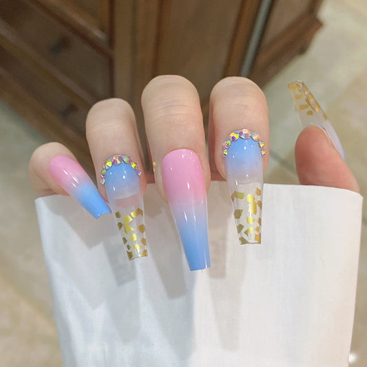 Stickers de Uñas con Diamantes Incrustados y Lámina Dorada - Image 2