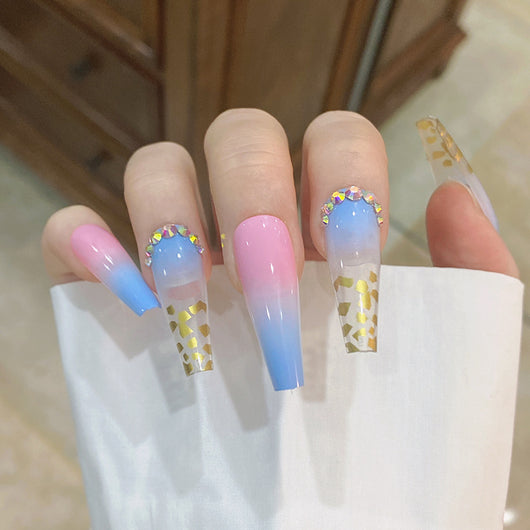 Stickers de Uñas con Diamantes Incrustados y Lámina Dorada - Image 2