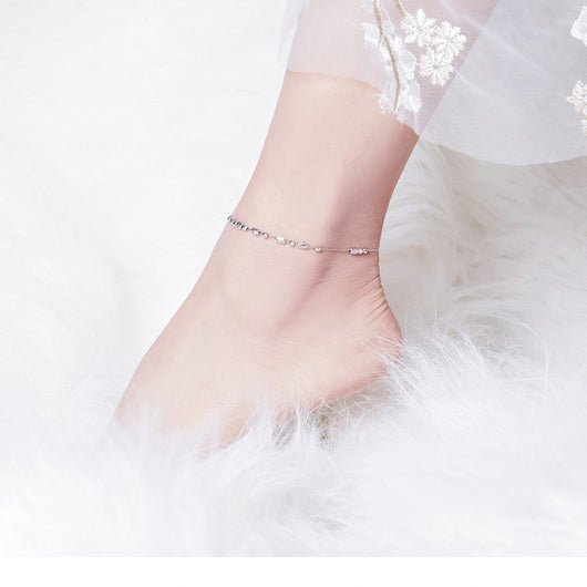 Pulsera Tobillera Plata 925 con Baño de Oro Blanco y Perlas Redondas - Image 11
