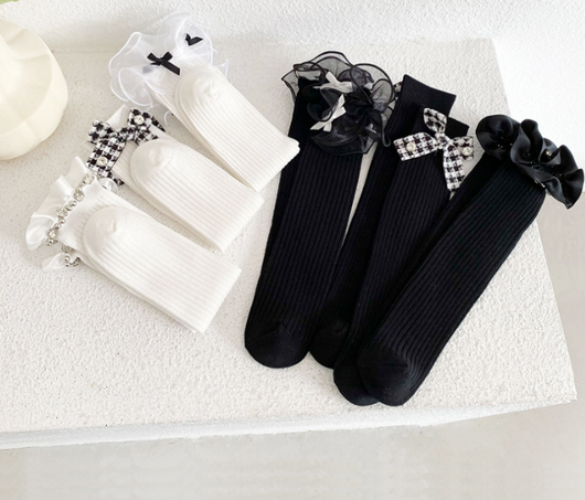 Calcetines Escolares Estilo Lolita con Encaje y Moño para Niñas - Image 11